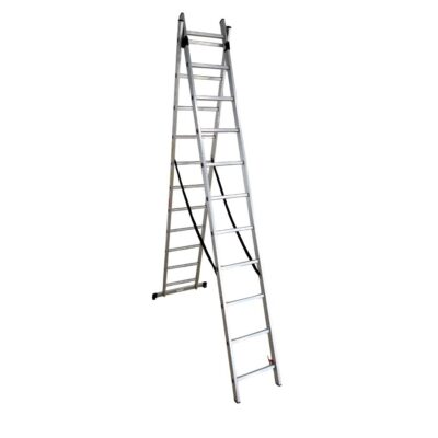 Scara combinata din aluminiu MESTERINO TOOLS MTJL206-2X11, 2X11 trepte, 5.46 metri, greutate maxima suportata 150 kg