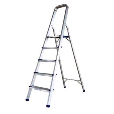 Scara pliabila din aluminiu cu platforma MESTERINO TOOLS MTJL-302-1x5, 5 trepte, 1.5 metri, greutate maxima suportata 150 kg