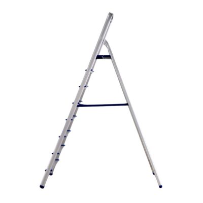 Scara pliabila din aluminiu cu platforma MESTERINO TOOLS MTJL-302-1x8, 8 trepte, 2.1 metri, greutate maxima suportata 150 kg - SimpleTools