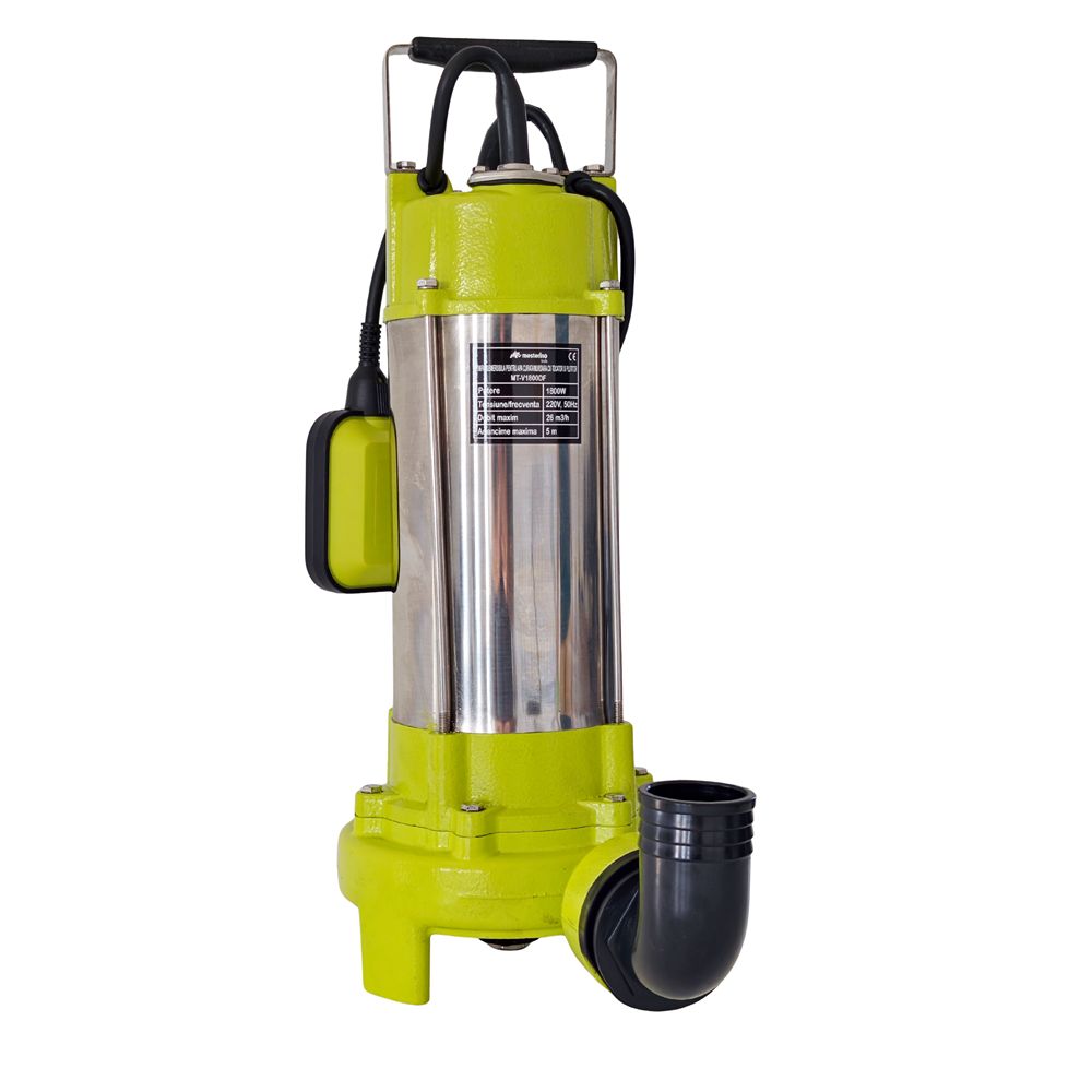 Pompa submersibila pentru apa curata/murdara cu tocator si plutitor MESTERINO TOOLS MT-V1800DF, corp INOX, 1800 W, 26 m3/h, adancime maxima 5 m, cablu 10 m – Pompe apa Pompa submersibila pentru apa curata/murdara cu tocator si plutitor MESTERINO TOOLS MT-V1800DF, corp INOX, 1800 W, 26 m3/h, adancime maxima 5 m, cablu 10 m - Pompe apa