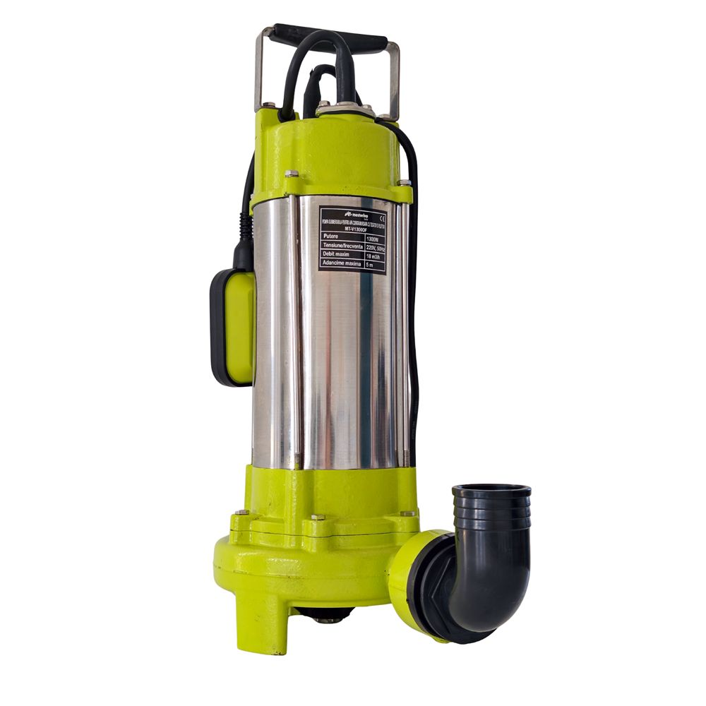 Pompa submersibila pentru apa curata/murdara cu tocator si plutitor MESTERINO TOOLS MT-V1300DF, corp INOX, 1300 W, 18 m3/h, adancime maxima 5 m, cablu 10 m – Pompe apa Pompa submersibila pentru apa curata/murdara cu tocator si plutitor MESTERINO TOOLS MT-V1300DF, corp INOX, 1300 W, 18 m3/h, adancime maxima 5 m, cablu 10 m - Pompe apa