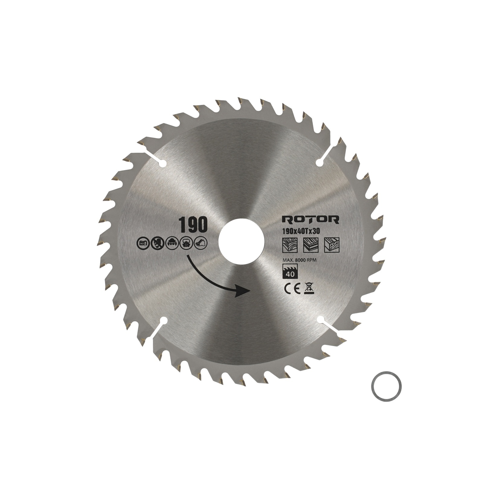 190X30 40T disc de taiat lemnul ROTOR – In lucru 190X30 40T disc de taiat lemnul ROTOR - In lucru