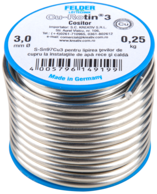 Aliaj pt Lipire Moale Sn97Cu3 Felder 3mm 250g