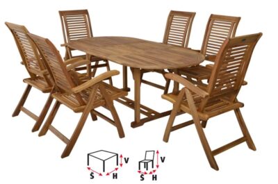 HECHTCAMBERETSET - Set mobilier de gradina (1+6)