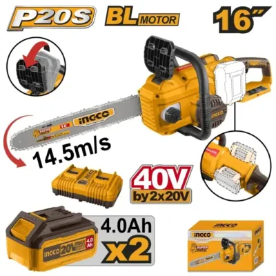 Motofierastrau 40V cu 2 Acumulatori 20V 4Ah