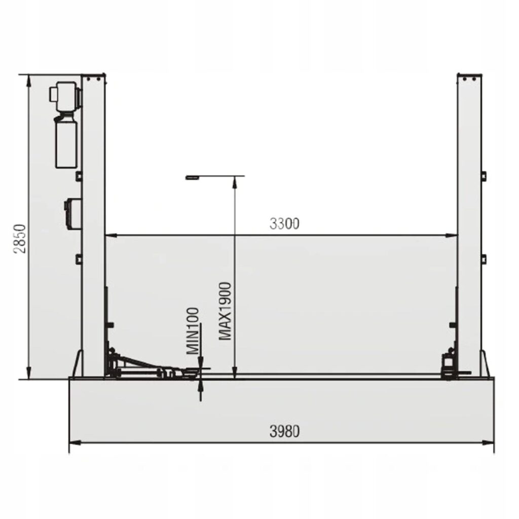 Elevator cu doua coloane electrohidraulic, 5.5 tone, NORTEC PRO - SimpleTools