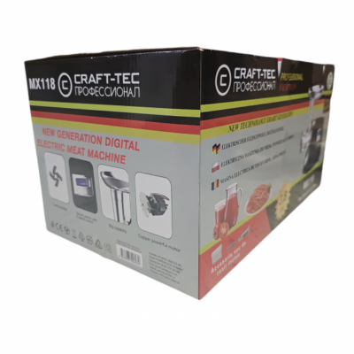 Masina de tocat carne electrica cu afisaj digital , Negru , Craft-Tec , New Generation MX118 - SimpleTools
