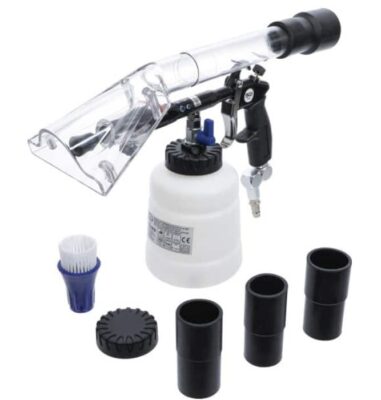 Pistol de curaţare pneumatic cu perii şi cap cu aspiraţie, 7 piese, BGS 70150