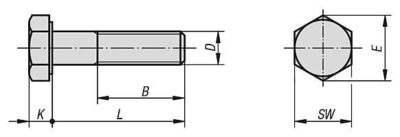 SURUB PARTIAL FILETAT CU CAP HEXAGONAL DIN 931, OTEL GR.10.9 - SimpleTools