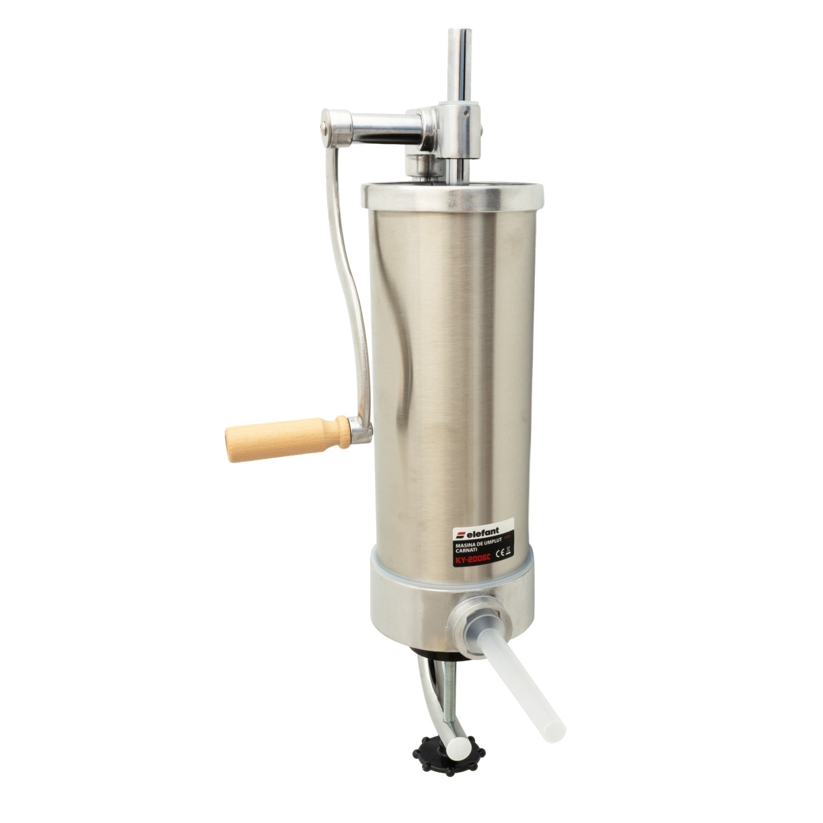 Aparat de facut carnati vertical 3,5kg INOX, Elefant KY-2006C – In lucru Aparat de facut carnati vertical 3,5kg INOX, Elefant KY-2006C - In lucru