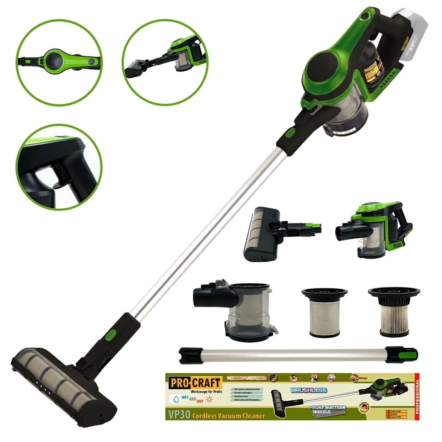 Aspirator cu acumulator VP30, Procraft UNIVERSAL (FARA ACUMULATOR) Brushless 230 W – In lucru Aspirator cu acumulator VP30, Procraft UNIVERSAL (FARA ACUMULATOR) Brushless 230 W - In lucru