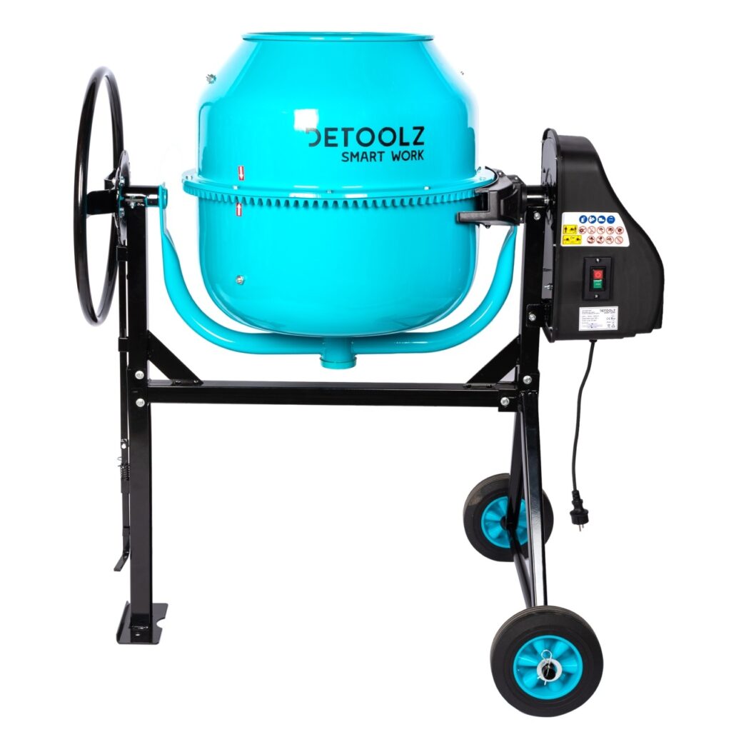 Betoniera Detoolz, capacitate 180 litri, putere 1000W, coroana fonta, cu roti - SimpleTools