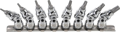 BGS 9158 Set biti Torx T8 - T40, cu articulatie cardanica, antrenare cu tubulara 1/4", 8 piese