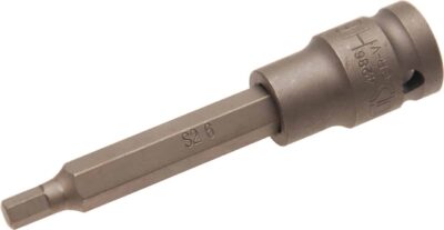 Bit Imbus de impact 6 mm, lungime 100mm, antrenare cu tubulara 1/2”, BGS 4286