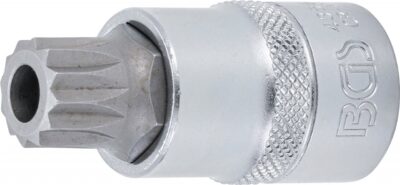 Bit Spline (XZN) M16 cu gaura, lungime 55mm, antrenare cu tubulara 1/2", BGS 4356