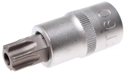 Bit Torx T60 cu gaura, lungime 55mm, antrenare cu tubulara 1/2", BGS 4376
