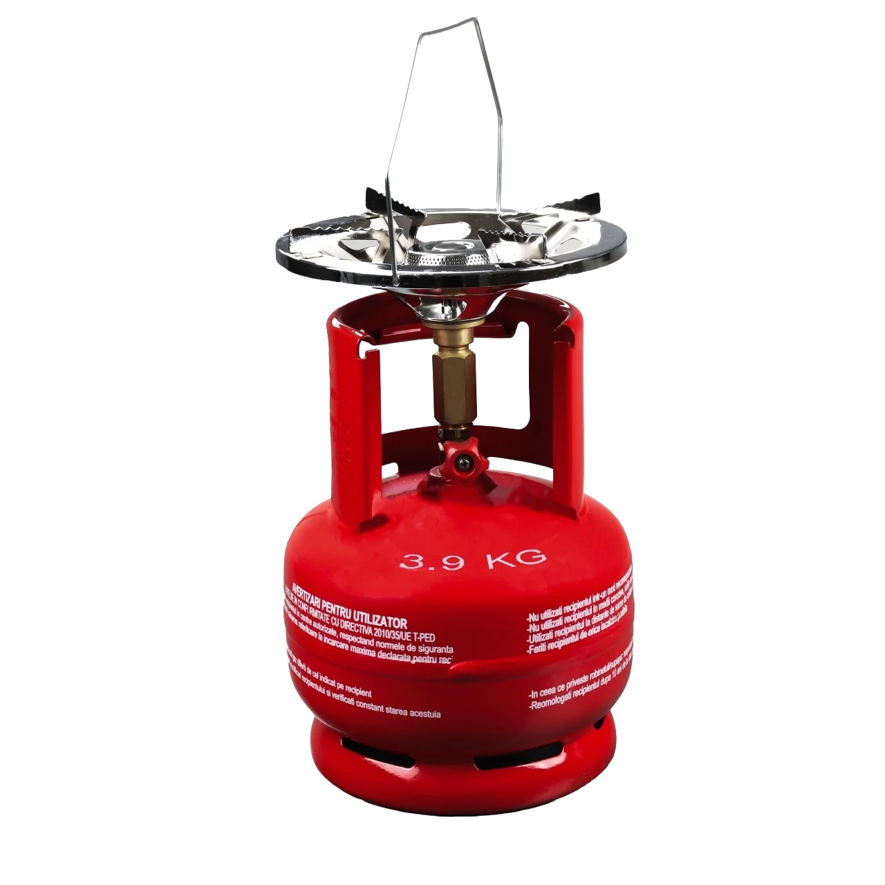 Butelie camping cu arzator din metal cu talpa si guler de protectie pentru conector 5L ELEFANT – In lucru Butelie camping cu arzator din metal cu talpa si guler de protectie pentru conector 5L ELEFANT - In lucru