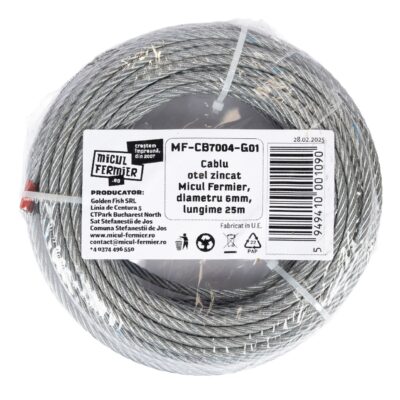 Cablu otel zincat Micul Fermier, diametru 6mm, lungime 25m - SimpleTools