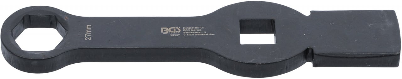Cheie inelara de impact, 6 colţuri, cu 2 suprafeţe de impact, 27 mm, BGS 35357 – Chei combinate/fixe si inelare Cheie inelara de impact, 6 colţuri, cu 2 suprafeţe de impact, 27 mm, BGS 35357 - Chei combinate/fixe si inelare