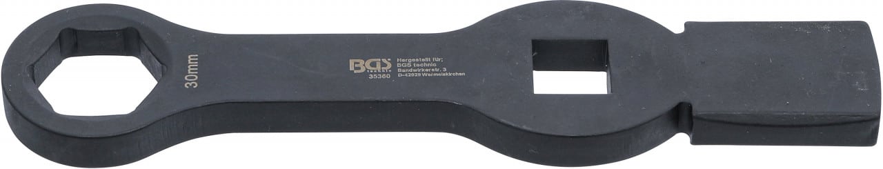 Cheie inelara de impact, 6 colţuri, cu 2 suprafeţe de impact, 30 mm, BGS 35360 – Chei combinate/fixe si inelare Cheie inelara de impact, 6 colţuri, cu 2 suprafeţe de impact, 30 mm, BGS 35360 - Chei combinate/fixe si inelare