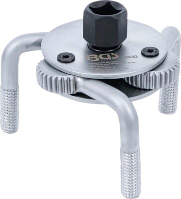 Cheie reglabila cu 3 brate pentru filtre de ulei, deschidere 70-120mm, actionare 3/8''+ adaptor 3/8''-1/2'', hex. 21mm, BGS 1030
