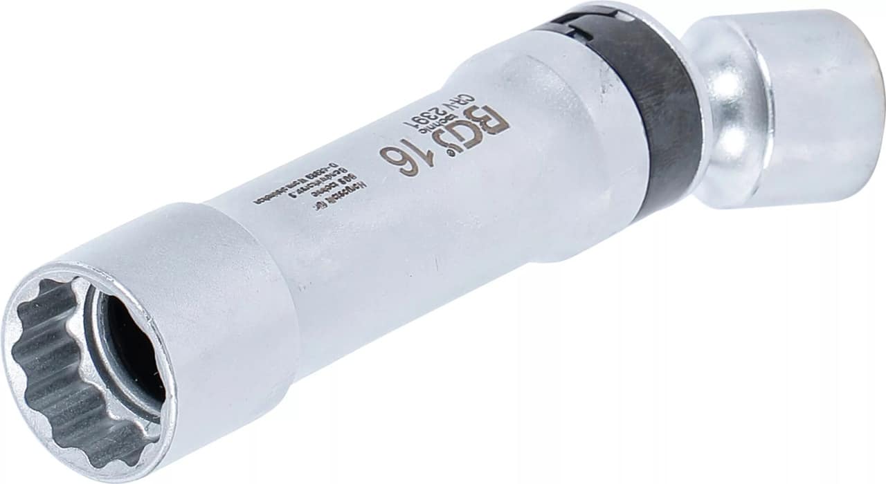 Cheie tubulara de bujii 16mm articulata in 12 colturi cu arc interior pentru fixarea bujiei, BGS 2391 – Motor Cheie tubulara de bujii 16mm articulata in 12 colturi cu arc interior pentru fixarea bujiei, BGS 2391 - Motor