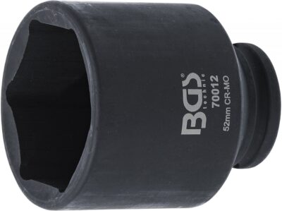 Cheie tubulara de impact 52 mm in 6 colturi, antrenare 12, 5 mm (1/2"), BGS 70012
