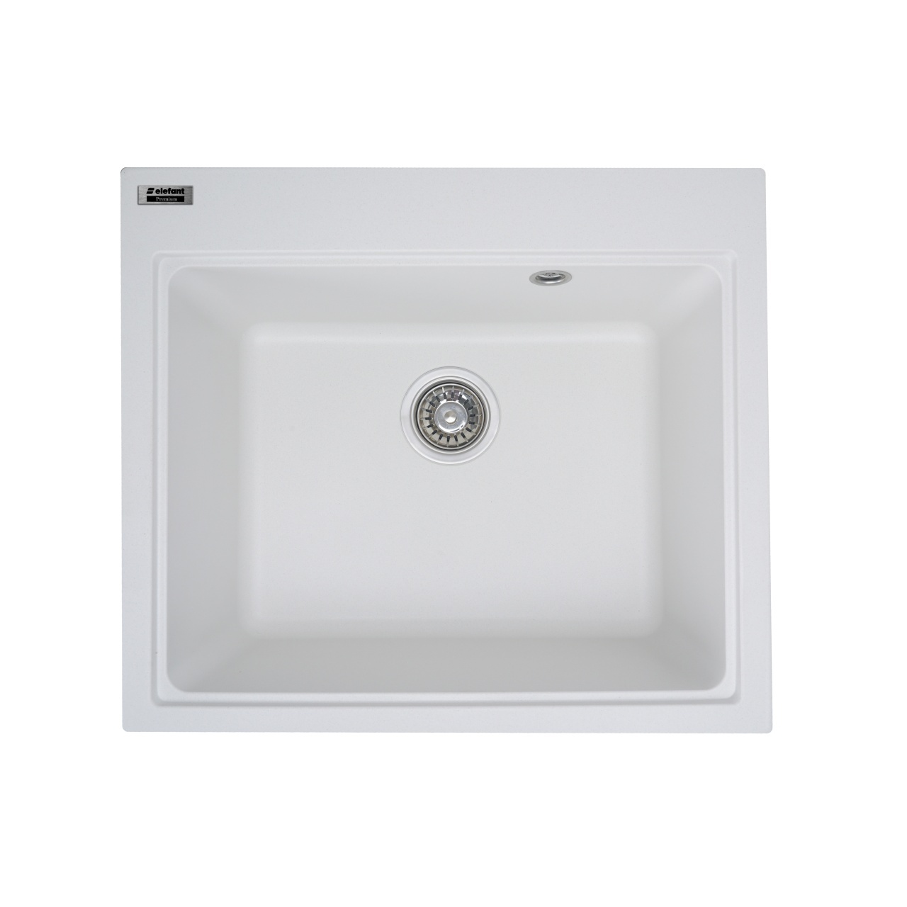 Chiuvetă din compozit de granit pentru bucătărie ELEFANT PREMIUM 5852 VESTA Alb 580 x 518 mm – In lucru Chiuvetă din compozit de granit pentru bucătărie ELEFANT PREMIUM 5852 VESTA Alb 580 x 518 mm - In lucru