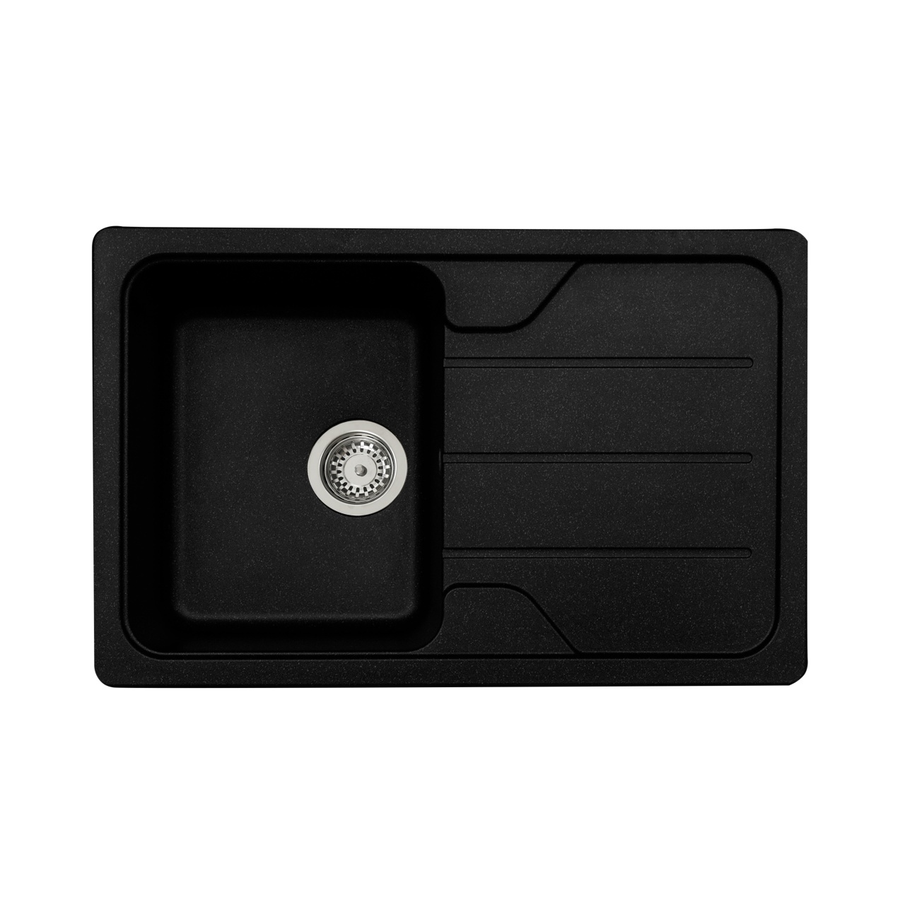 Chiuvetă din compozit de granit pentru bucătărie Negru metalic ELEFANT PREMIUM 7850 VERONA 775 x 495 mm – In lucru Chiuvetă din compozit de granit pentru bucătărie Negru metalic ELEFANT PREMIUM 7850 VERONA 775 x 495 mm - In lucru