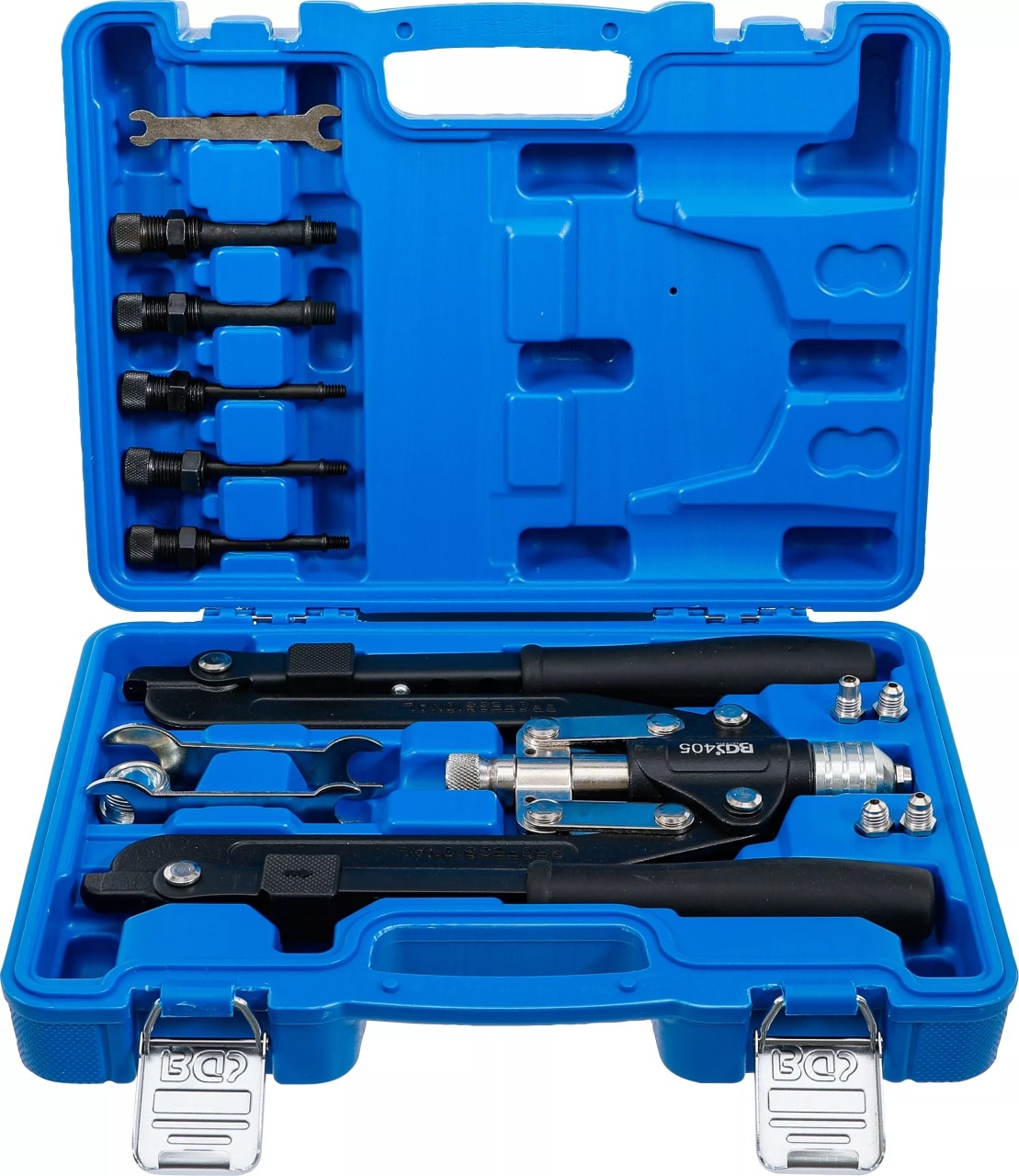 Cleste pentru pop-nituri 3.2 – 4 – 4.8 – 5 – 6.4 mm si piulite-nit standard M4, M5, M6, M8 si M10, BGS 405 – Clesti/Patenti si Foarfeci Cleste pentru pop-nituri 3.2 - 4 - 4.8 - 5 - 6.4 mm si piulite-nit standard M4, M5, M6, M8 si M10, BGS 405 - Clesti/Patenti si Foarfeci