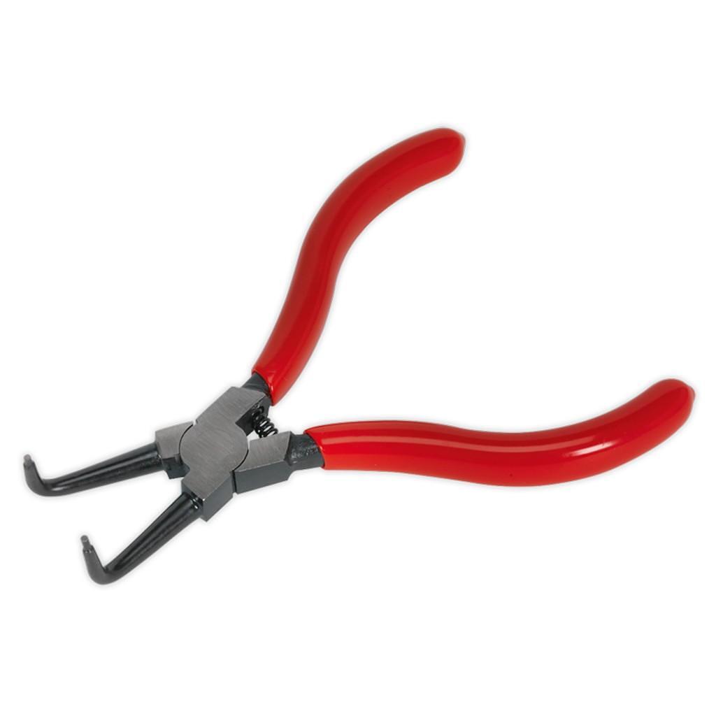 Cleste sigurante externe, varf indoit, 140mm, Sealey – In lucru Cleste sigurante externe, varf indoit, 140mm, Sealey - In lucru
