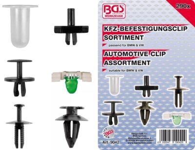 Clipsuri pentru tapiterie : BMW & Volkswagen, Audi , 290-piese, BGS 9042