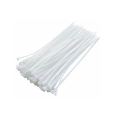 Colier plastic alb 3×100 mm, set 100 bucăți FLOW