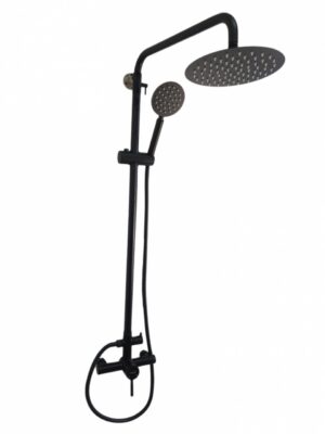 Coloana de dus MIXXUS SUS-003-J BLACK 20 cm baterie si para, monocomanda, furtun flexibil