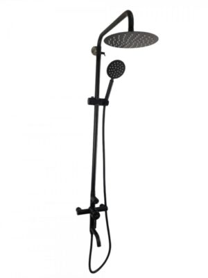 Coloana de dus Mixxus SUS-009-J NEGRU, 120 cm baterie si para, monocomanda, furtun flexibil