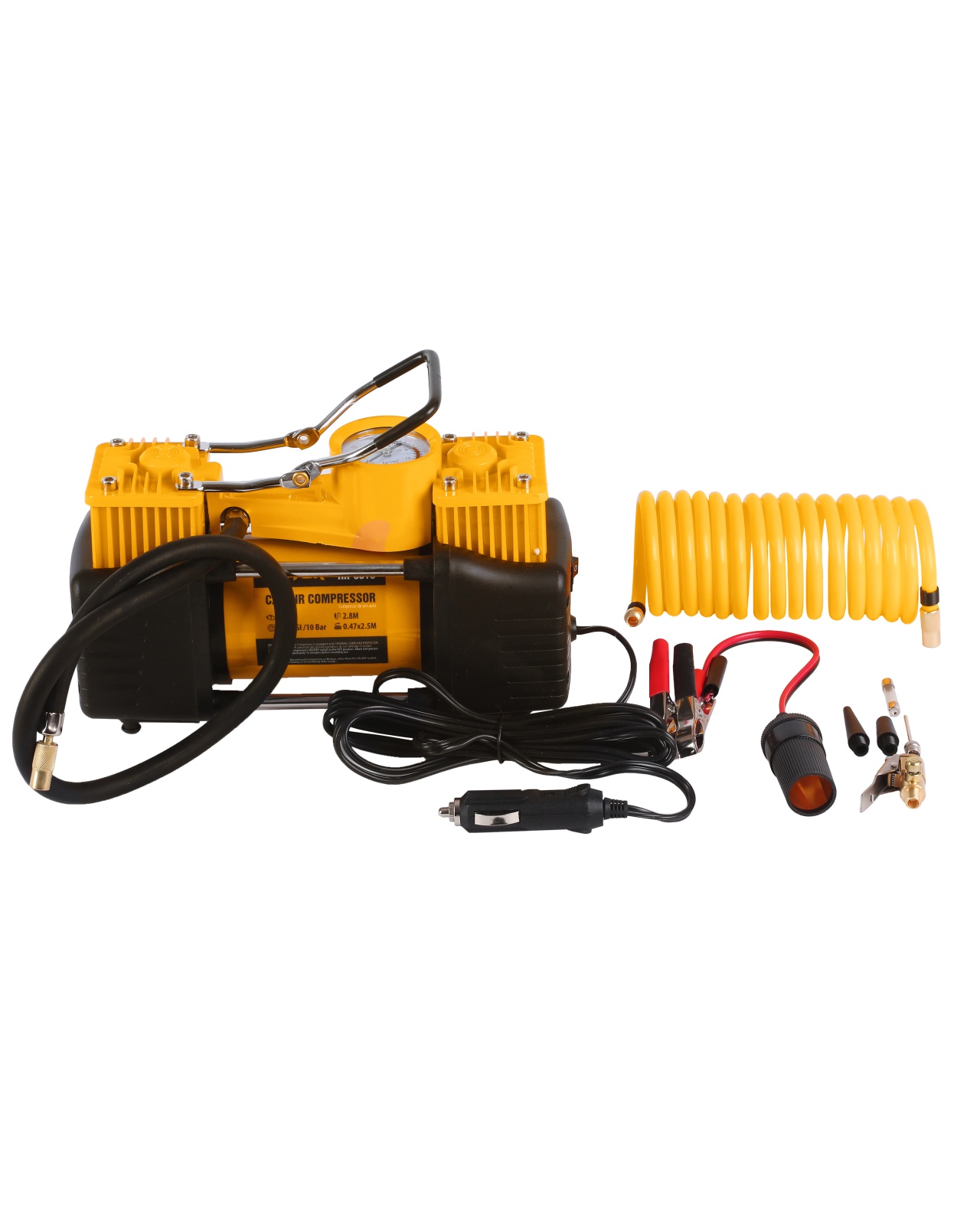 Compresor auto bicilindric ROTOR RK-3010, 30A, DC 12V, 10 Bar – In lucru Compresor auto bicilindric ROTOR RK-3010, 30A, DC 12V, 10 Bar - In lucru