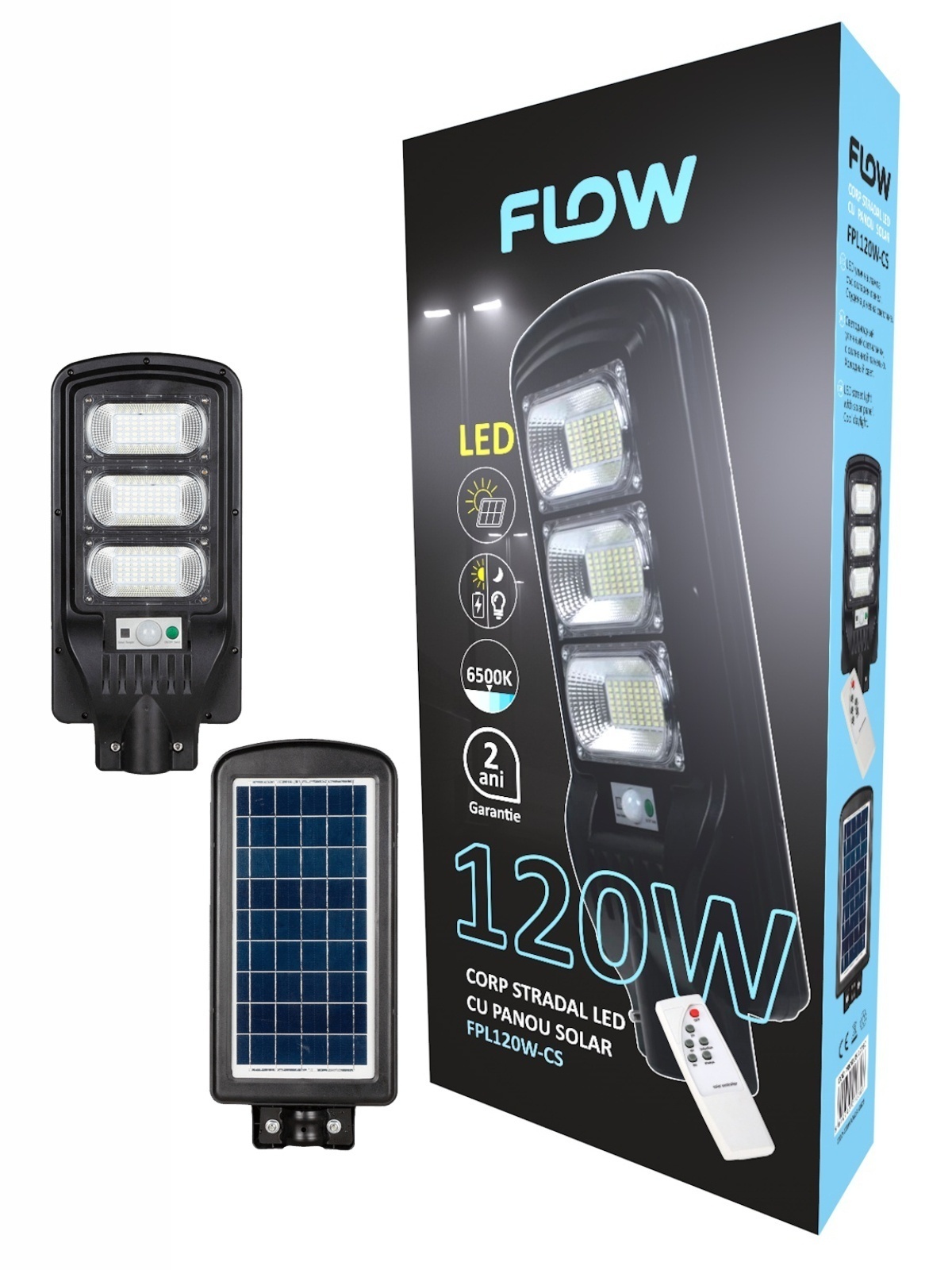 Corp stradal LED cu panou solar 120W 6500K FLOW – FPL120W-CS – In lucru Corp stradal LED cu panou solar 120W 6500K FLOW – FPL120W-CS - In lucru