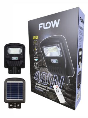 Corp stradal LED cu panou solar 40W 6500K FLOW – FPL40W-CS