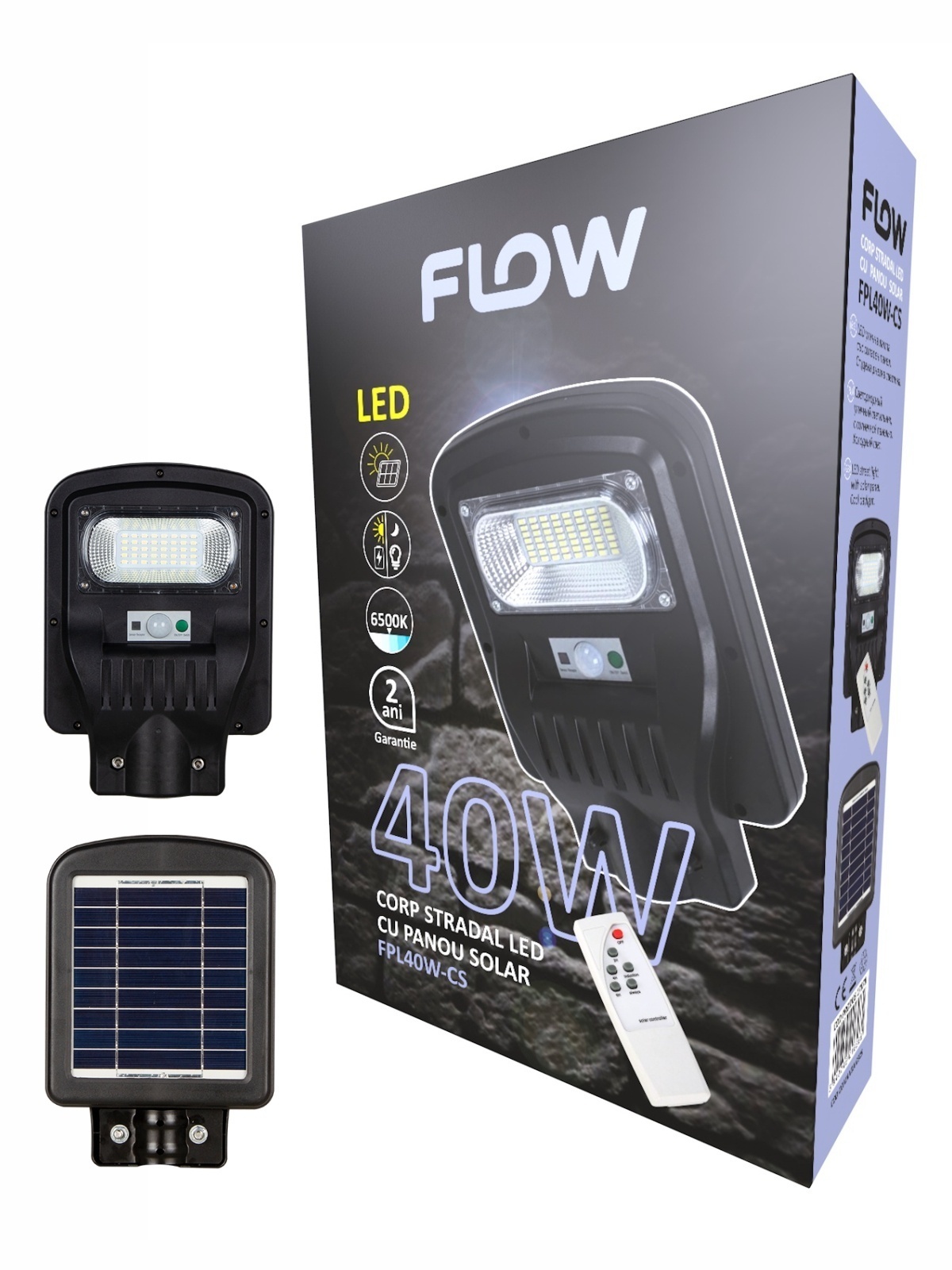 Corp stradal LED cu panou solar 40W 6500K FLOW – FPL40W-CS – In lucru Corp stradal LED cu panou solar 40W 6500K FLOW – FPL40W-CS - In lucru