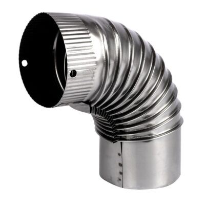 Cot pentru soba pe lemne 90˚ ø120mm 0.4mm, Zincat