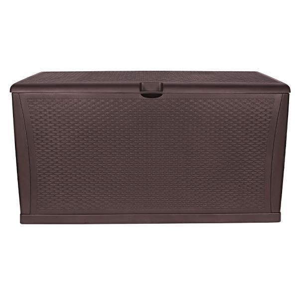 Cutie de depozitare TOUGH MASTER TM-SBR46, 460L, stil ratan, culoare cafea, fără balamale – In lucru Cutie de depozitare TOUGH MASTER TM-SBR46, 460L, stil ratan, culoare cafea, fără balamale - In lucru