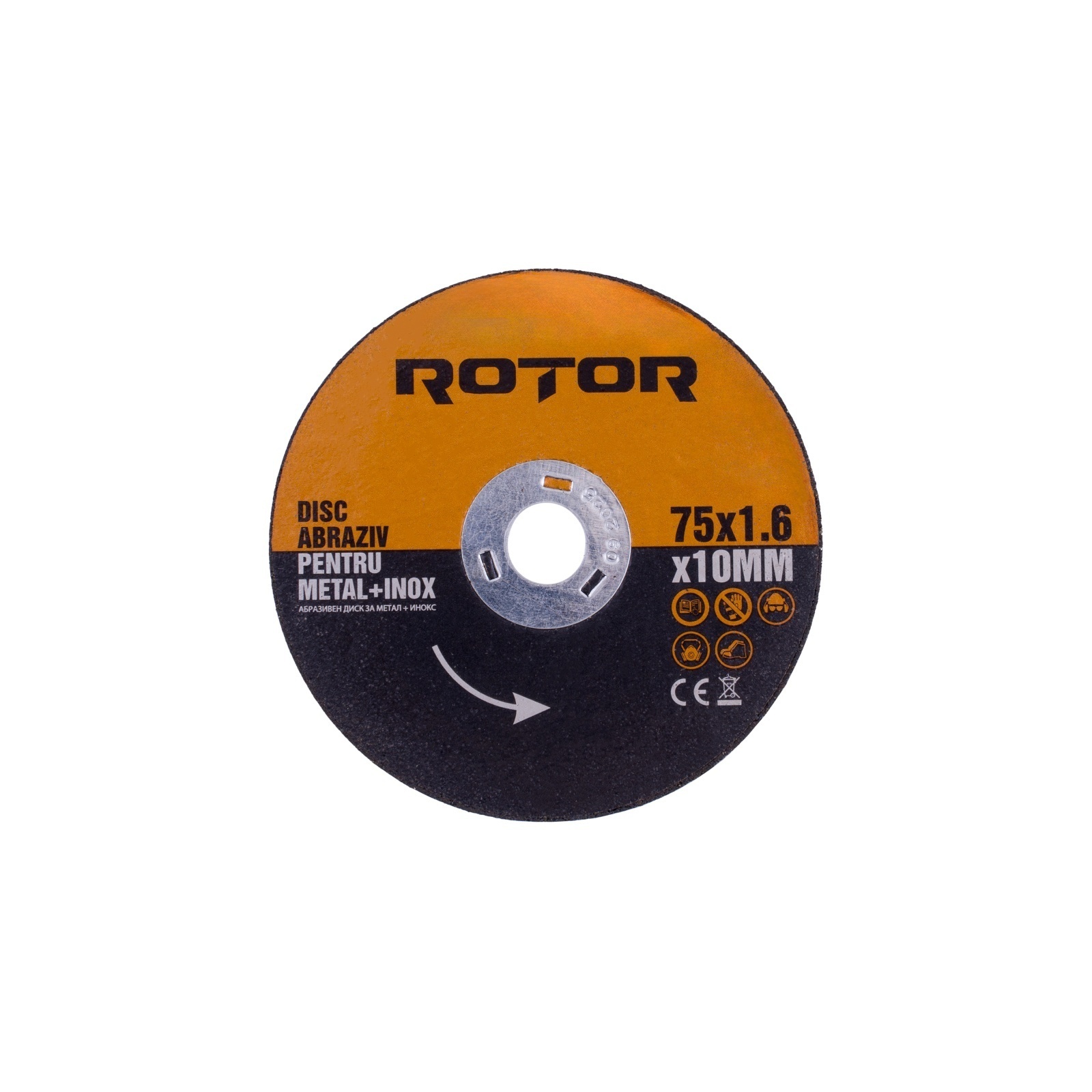 Disc abraziv pentru metal+inox 75*1,6*10 mm, ROTOR – Pachet 5 bucati – In lucru Disc abraziv pentru metal+inox 75*1,6*10 mm, ROTOR - Pachet 5 bucati - In lucru