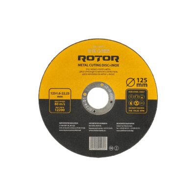 Disc abraziv pentru metal+inox ROTOR 125*1,6*22,23 - Pachet 25 bucati