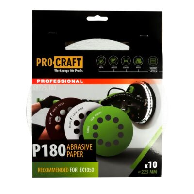 Disc abraziv pentru slefuitor cu excentric KB225.180 (Set 10 buc) Diametru: 225 mm, Granulatie: P180