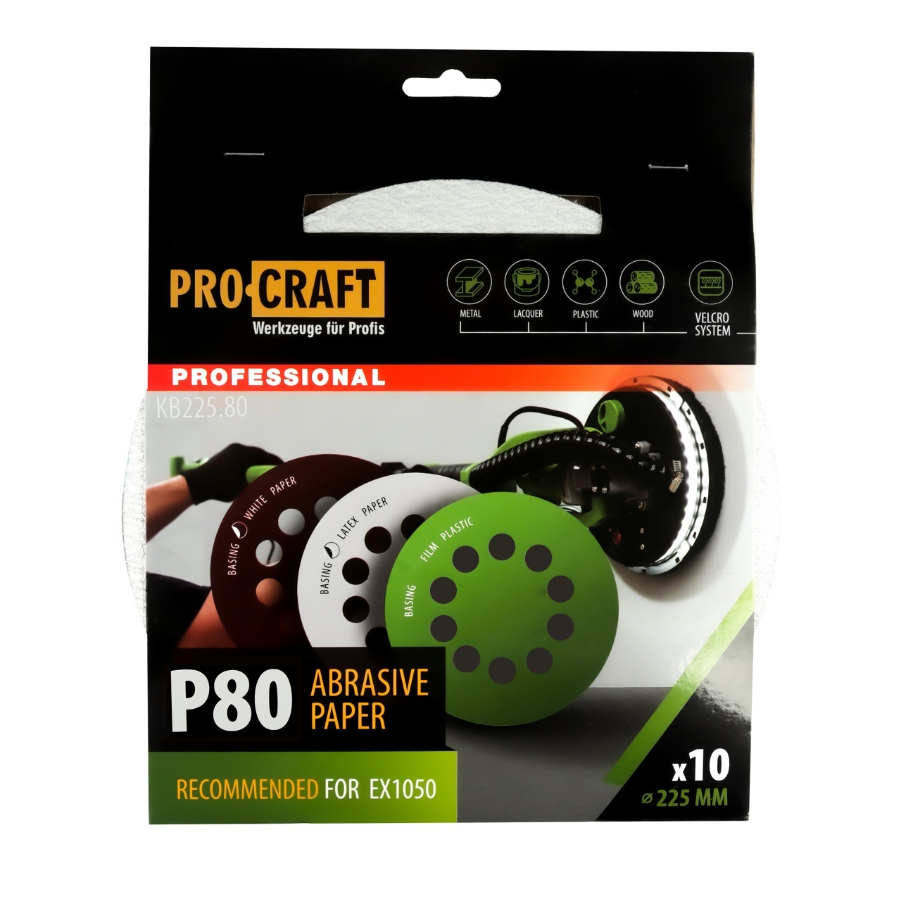 Disc abraziv pentru slefuitor cu excentric KB225.80 PROCRAFT (Set 10 buc) – In lucru Disc abraziv pentru slefuitor cu excentric KB225.80 PROCRAFT (Set 10 buc) - In lucru