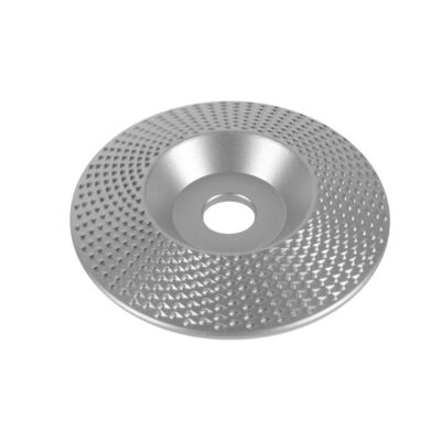 Disc arcuit, argintiu, de rindeluit lemn, 84mm
