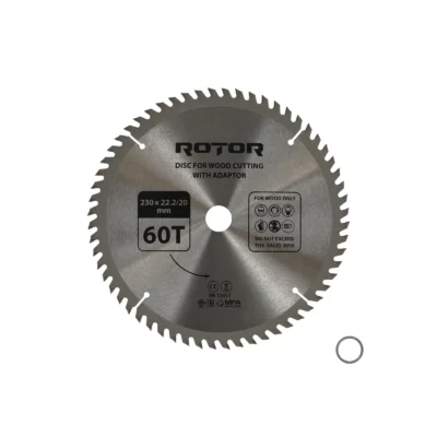 Disc taiat lemn ROTOR 230*22,2/20 cu adaptor 60T