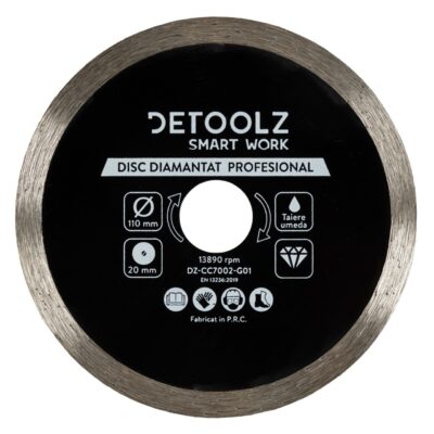 Disc diamantat continuu Detoolz 110x20mm, taiere umeda