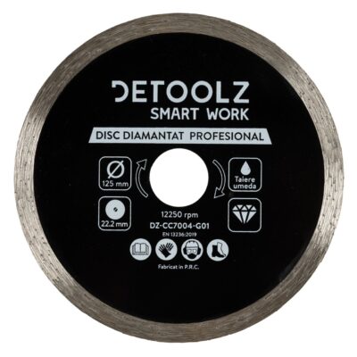 Disc diamantat continuu Detoolz 125x22.2mm, taiere umeda