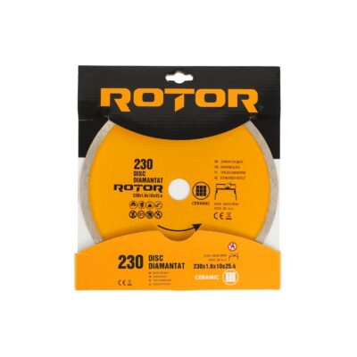 Disc diamantat continuu ROTOR 230x1.6x10x25.4 mm pentru ceramica